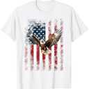 Patriotic Eagle 4th Of July USA American Flag T-Shirt, Size: Large