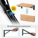 12 Inch Folding Shelf Brackets, 4 Pack (2 Pairs) Heavy Duty Metal Collapsible Wall-Mounted Brackets, Space-Saving DIY Foldable Shelf for Benches and Tables, Matte Black