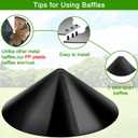 PP Squirrel Proof Baffle, Pole Mount Squirrel Guard Stopper for Outdoors Bird Feeder Pole - (Black, 16inch,1 Pack)
