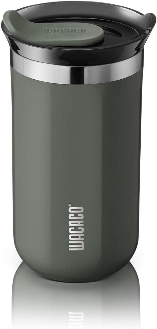 WACACO Octaroma Lungo Vacuum Insulated Coffee Mug, Double-wall Stainless Steel Travel Tumbler With Drinking Lid, 10 fl oz(300ml) Dim Grey (Gray)