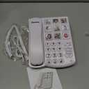 Big Button Phone for Seniors, Corded Landline Telephone with Handsfree Function and 9 Groups of Memory, One-Touch Dialling,Suitable People with Vision Disorders/Hearing Damage (EX-LD-858HF)