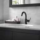 Delta Faucet Trinsic Matte Black Bathroom Faucet, Single Hole Bathroom Faucet, Single Handle Bathroom Faucet, Diamond Seal Technology, Drain Assembly, Matte Black 559HA-BL-DST