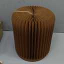 Home Furniture Modern Design Accordion Portable Folding Paper Stool Kraft Paper Relaxing Multifunction Round Foot Stool Side table-Fashion Paper Design Ideal for School Living Dining Room (Brown)