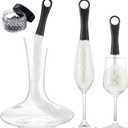 Boao 3 Pcs Decanter Cleaning Brush Wine Glass Decanter Flexible Bottle Brush Set with Cleaning Beads Household Tools for Bottle Goblets Glasses Cups(Black)