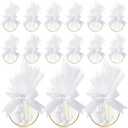 CPEGHDVM 50 Pcs 5.9 * 2.7in Wedding Favor Bags DIY Party Candy Favors Pouches Party Favors for Guests for Wedding Bridal Shower Baby Shower Birthday Party Decoration (White)