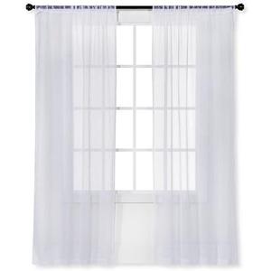 Empire Home Solid White Sheer Voile Curtain Panel Multiple Sizes (60 x 63)