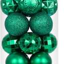 XmasExp 24ct Christmas Ball Ornaments Shatterproof Xmas Tree Hanging Balls Decorations Perfect for Holiday Wedding Christmas Decor (Malachite Green, 1.57")