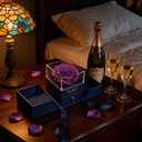 HipTree Preserved Purple Real Rose for Mothers Day Gifts-Eternal Forever Flowers Rose, Birthday Gifts for Women Mom Wife Grandma Daughter Anniversary Christmas Valentines Decor for Her