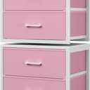 BOLUO Stackable Closet Drawers for Clothes Organizers and Storage Fabric Pink 2 Drawer Dresser for Bedroom 2 Packs Modern Small