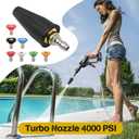 Pressure Washer Turbo Nozzle 4000 PSI, 9-Pack High Pressure Washer Nozzle Tip Kit, Rotating Turbo Nozzle 4.0 Orifice, 5 Tips with Holder