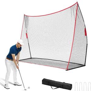 DUMOS Golf Net for Backyard, 10x7 ft Golf Practice Net with Frame, Outdoor Indoor Hitting Net, Personal Driving Range for Home Garage, Sturdy Training Equipment Aids for Swing
