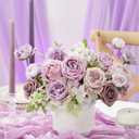 Artificial Flowers, Light Purple Flowers for DIY Wedding Bridal Bouquets, Fake Cake Flowers for Centerpieces,Baby Shower, Table Arrangement, Home Party Decorations