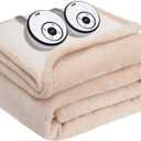 Sealy Electric Blanket Queen 84"*90",Super Cozy Flannel to Sherpa Reversible Heated Blanket Queen Size with 10 Heating Levels & 1-12 Hours Auto Off Overheating Protection Machine Washable,Beige