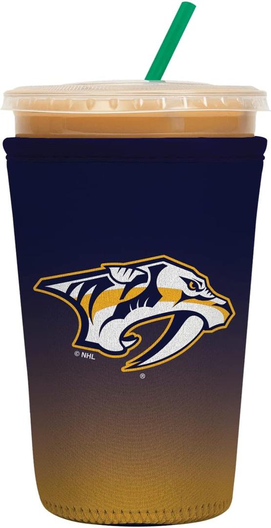 Sok It JavaSok NHL Hockey Iced Coffee & Cold Soda Insulated Neoprene Cup Sleeve (Nashville Predators, Medium: 22-28oz)