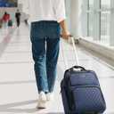 LUGGEX Underseat Carry On Luggage with Wheels, UDK-Plus Large-Capacity Lightweight Soft Sided Personal Item Suitcase for Short Trips (UX-Plus, Blue Black, 16 Inch)