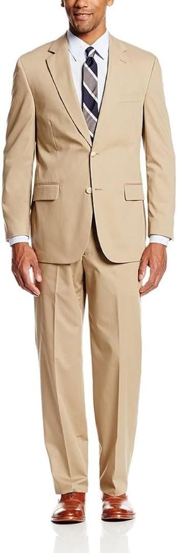 COCONUT GROVE Men's Regular Fit Perfect Poplin SuitBusiness Suit Pants Set, 46 LG