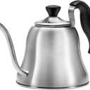 Coffee Kettle for Stove Top Premium Gooseneck Kettle, Pour Over Coffee Tea Pot, Stovetop Teapot, Hot Water Heater for Camping, Home & Kitchen, Stainless Steel - Small 28oz, Brushed