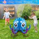 Sprinkler for Kids Inflatable Octopus Water Toys with 6 Rings, Summer Outdoor Toys Backyard Water Spray Sprinkler Fun Pool Toys for 3 4 5 6 Years and Up Boys Girls Gifts, 8.2 inches x 8.2 inches x 2.7 inches