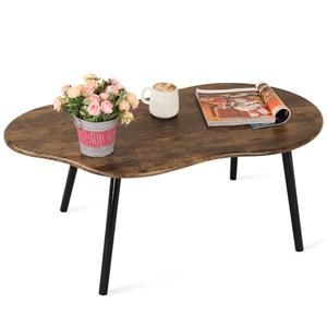 FEUFOAM Small Coffee Table Cloud Shape Coffee Table Industrial Coffee Tables Wood Irregular Center Floor Tables Mid Century Style Decorative Furniture for Living Room Small Spaces Office
