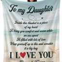 To My Daughter - Forever Love Blanket - Comforting Message from Mom - Warm and Cozy Throw with Heartfelt Sentiment - Ideal for Showing Unending Love and Support to Cherish Always, SIZE: 60x50 Inch