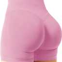 Women Workout Impact Shorts 4.5 Scrunch Butt Lifting Tummy Control Gym Shorts Comfy Running Seamless Booty Biker Shorts (Medium, Pink)