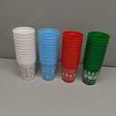 Sliner 48 Pieces Christmas Plastic Cups Christmas Party Supplies Disposable Drink Red and Green Holiday Stadium Cups for Xmas Party Supplies(16 oz)