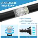 Tension Curtain Rod No Drilling, Extra Long 45-177 Inch, Black