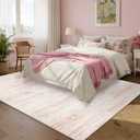 Latte&Fog 5x7 Washable Pink Rug for Girls Bedroom, Vintage Cute Soft Area Rugs for Nursery Room,Kids Room,Living Room,Dorm, Non Slip Low Pile Floral Carpets for Classroom,Playroom,Kitchen Dining Room