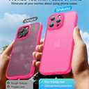 Shockproof for iPhone 15 Pro Max Case, [Camera Protection] [Military-Grade Drop Protection] Protective Anti-Yellow Slim Translucent Skin-Friendly for iPhone 15 Pro Max Phone Case, Hot Pink