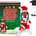 Snoop on a Stoop 2023, Snoop Elf Doll, Box Toy 12" Figurine Elf, Plush Toys, Includes, Elf Toy, Tshirt, Sunglasses, Gold Chain, Bonus Big Gift Box(Limited Edition), Red