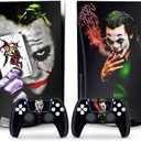 Toxxos Skin Compatible with PS5 - Disc Edition Console and Controller Accessories Cover Skins Controller Skin Gift Skins for Console Full Set Skin Black