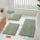 Smiry Chenille Bathroom Rugs Sets 2 Piece (47x20+30x20, Sage Green) | Soft Absorbent Machine Washable Non Slip Shaggy Bath Rug Set for Tub, Shower, and Floor, Home Decor