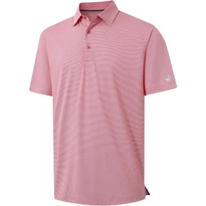 Rouen Mens Polo Shirts Short Sleeve Soft Lightweight Performance Dry Fit Jacquard Casual Collared Golf Polo Shirts for Men (M)