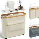 Toilet Paper Storage Basket Holder Holds 9-12 +1 Rolls Elegant Multi-Functional Bathroom Toilet Paper Holder Stand Storage Organizer Waterproof with Tray Hold Phone Wet Wipes Beige