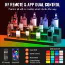 VEVOR LED Lighted Liquor Bottle Display, 3 Tiers 40 Inches, Supports USB, Illuminated Home Bar Shelf with RF Remote & App Control 7 Static Colors 1-4 H Timing, Acrylic Lighted Shelf for 30 Bottles