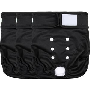 Wegreeco Washable Female Dog Diapers Highly Absorbent Reusable Diapers for Dog in Heat Dog Period Diapers, 3 Pack  (Black, XX-Large