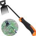 SIXCAR Weed Remover Tool,Portable Garden Weeder Tool,New Manganese Steel Weeding Tools,for Hand Weeder for Vegetable Gardening Backyard Farm Planting & Uprooting Weeding Tool (Rubber 6-Tooth)