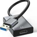 USB to HDMI Adapter, USB 3.0/2.0 to HDMI for Multiple Monitors 1080P Compatible with Windows 7/8/10/11Grey