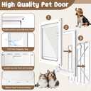 Never Rust Plastic Dog Door with Soft Clear Magnetic Flap and Snap-in Closing Panel, 15x18'' 2-Way Locking Pet Door for Doors and Walls up to 2.17'' Thick, Weatherproof Cat Door, Easy to Install (L)