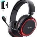Wireless Gaming Headset, 7.1 Surround Sound, 2.4Ghz USB Gaming Headphones Bluetooth 5.4, 100-Hr Noise Canceling Mic RGB Light, Wireless Headset for PC PS5 PS4 Mac Switch, ONLY Wired Mode Suit for Xbox
