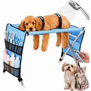 Pet Grooming Hammock for Small Dogs with Stand, Dog Bathing Hammock