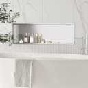 Qeke Stainless Steel Shower Niche 36" X 12", No Tile Needed Wall Niche, Recessed Shower Shelf for Bathroom Storage, Brushed Nickel