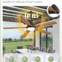 52'' Outdoor Ceiling Fan with Light, Brown Gazebo Hanging Fans, Plug-in Ceiling Fans, IP65 Waterproof, 6-Speed DC Motor, Remote/APP Control, Dimmable 3CCT, Smart Ceiling Fans for Patio Porch Pavilion