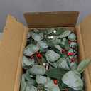 9FT Prelit Christmas Garland with Lights, Multi-Color Lights/Battery Operated/Timer, Lighted Artificial Eucalyptus Christmas Garland for Mantle Table Stairs Railing Xmas Indoor Outdoor Decorations