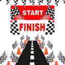 Tanlade 42 PC Traffic Cones and Checkered Flags Set Includes 12 Plastic Cones 24 Flags with Sticks 32ft Checkered Flag Banner 9.8ft Race Track Floor Mat Race Car Party Decorations