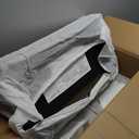 SIMPLIHOME Milltown Small Ottoman Bench - 27 inch Wide Upholstered Linen Look Fabric Rectangle Footstool Ottoman in Grey, Contemporary Bench for Bedroom or Entryway with Cushioned Seat, Assembled (Platinum)