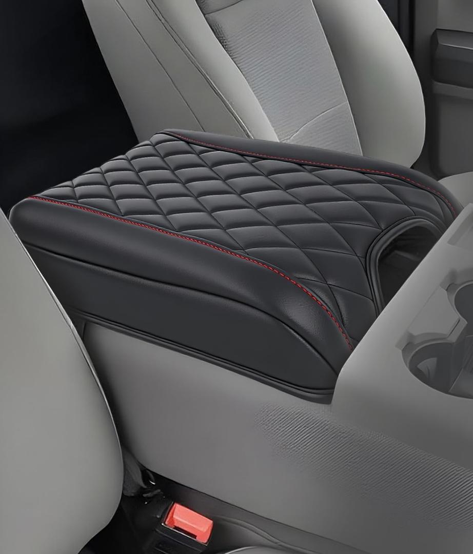 Center Console Cover for 2015-2020 F150, 2017-2022 F250 F350 F450, 2018-2024 Expedition Accessories, Leather Middle Armrest Console Cover Elbow Arm Rest Cushion (Bucket Seat Only)