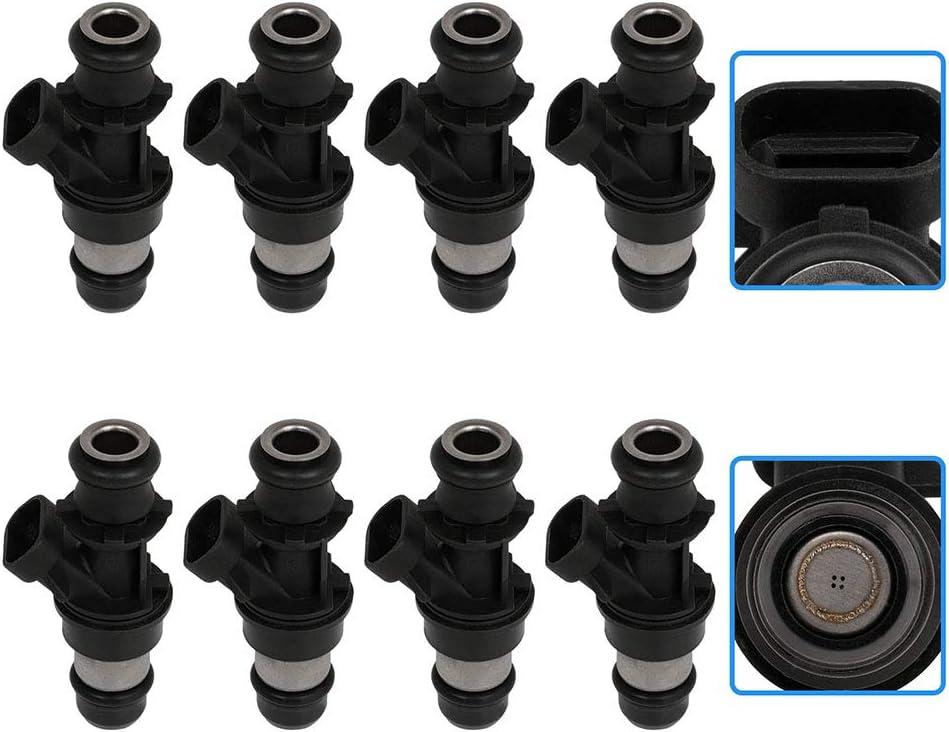 Fuel Injectors ECCPP 8pcs 4 Holes Fuel Injector Kit 832-11180 fit for 99-00 for Chevrolet for Silverado 1500, 99 for Chevrolet for Silverado 2500, 99-00 for GMC for Sierra 1500/2500