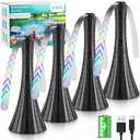 Fly Fans for Tables Rechargeable, Flies Fan to Keep Flies Away by Soft Blades, Food Fans for Camping, Picnic, Fishing, 3 PCS, Black，Party Essentials Picnic Accessories for Outside