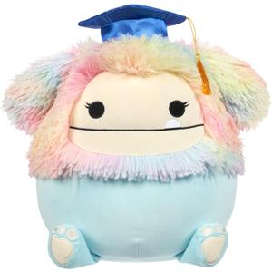 Squishmallows Original 12-Inch Zozo Blue Bigfoot with Rainbow Mane and Graduation Cap - Official Jazwares Plush